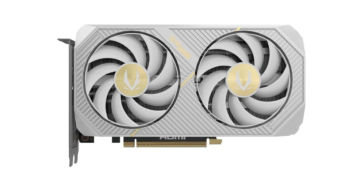 Tarjeta gráfica Zotac GeForce RTX 5060 Ti Twin Edge OC blanca de 16 GB